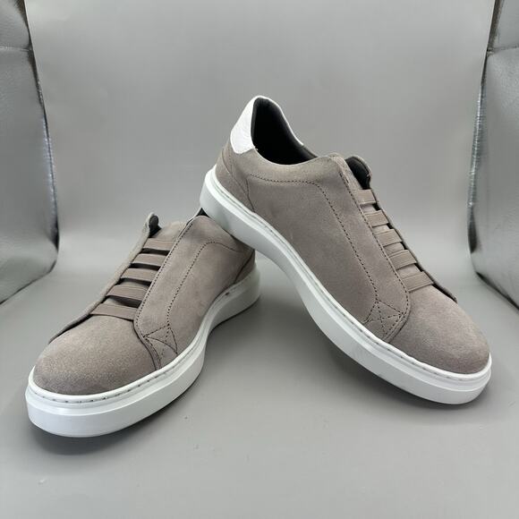 Bruno Magli Salvador Shoes Mens Size 9 M Taupe Suede Slip On Sneakers Comfort - Picture 5 of 9